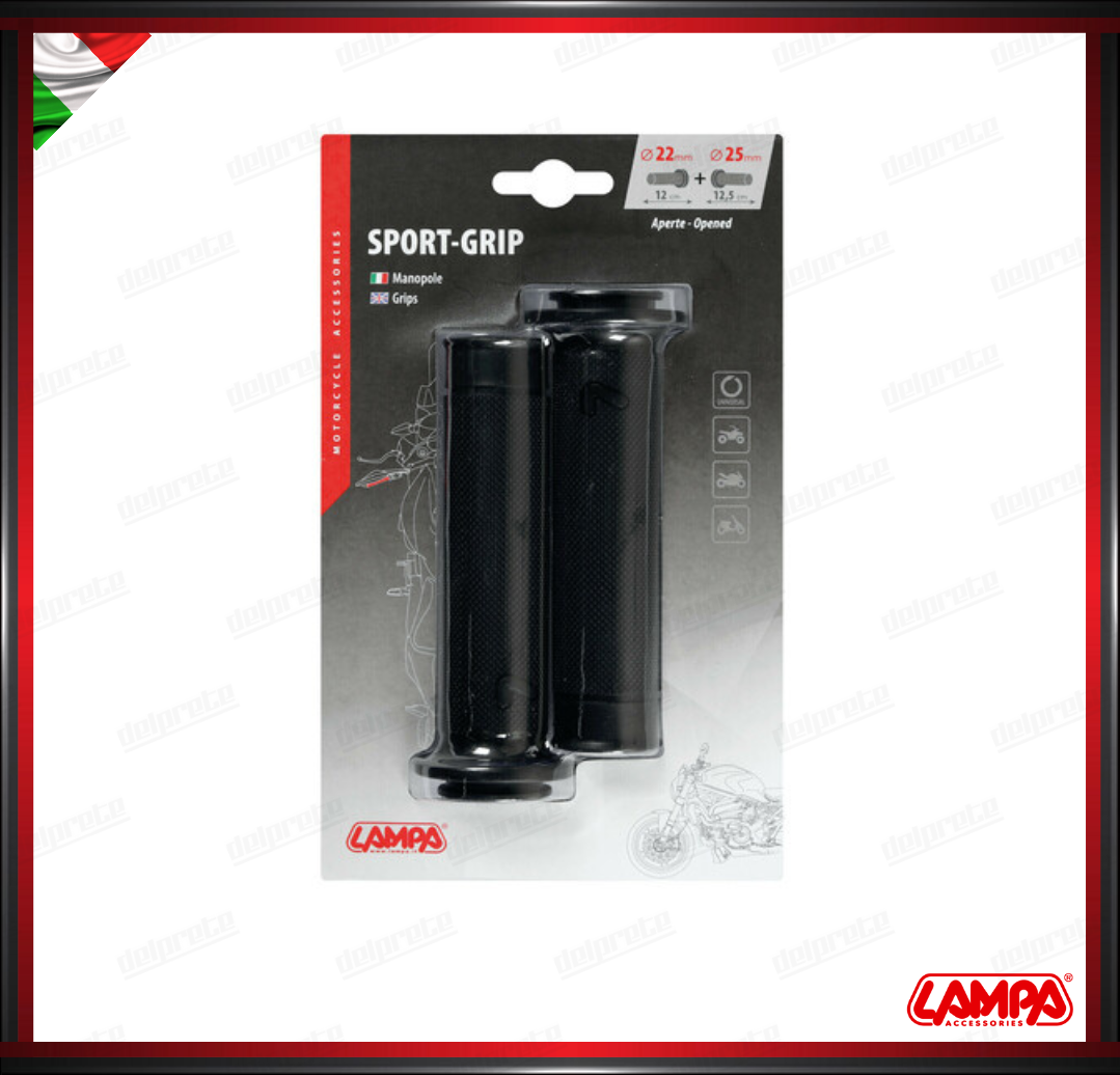 SPORT GRIP MANOPOLE MOTO NERO SCOOTER UNIVERSALI LAMPA TERMOPLASTICA TEXTURE