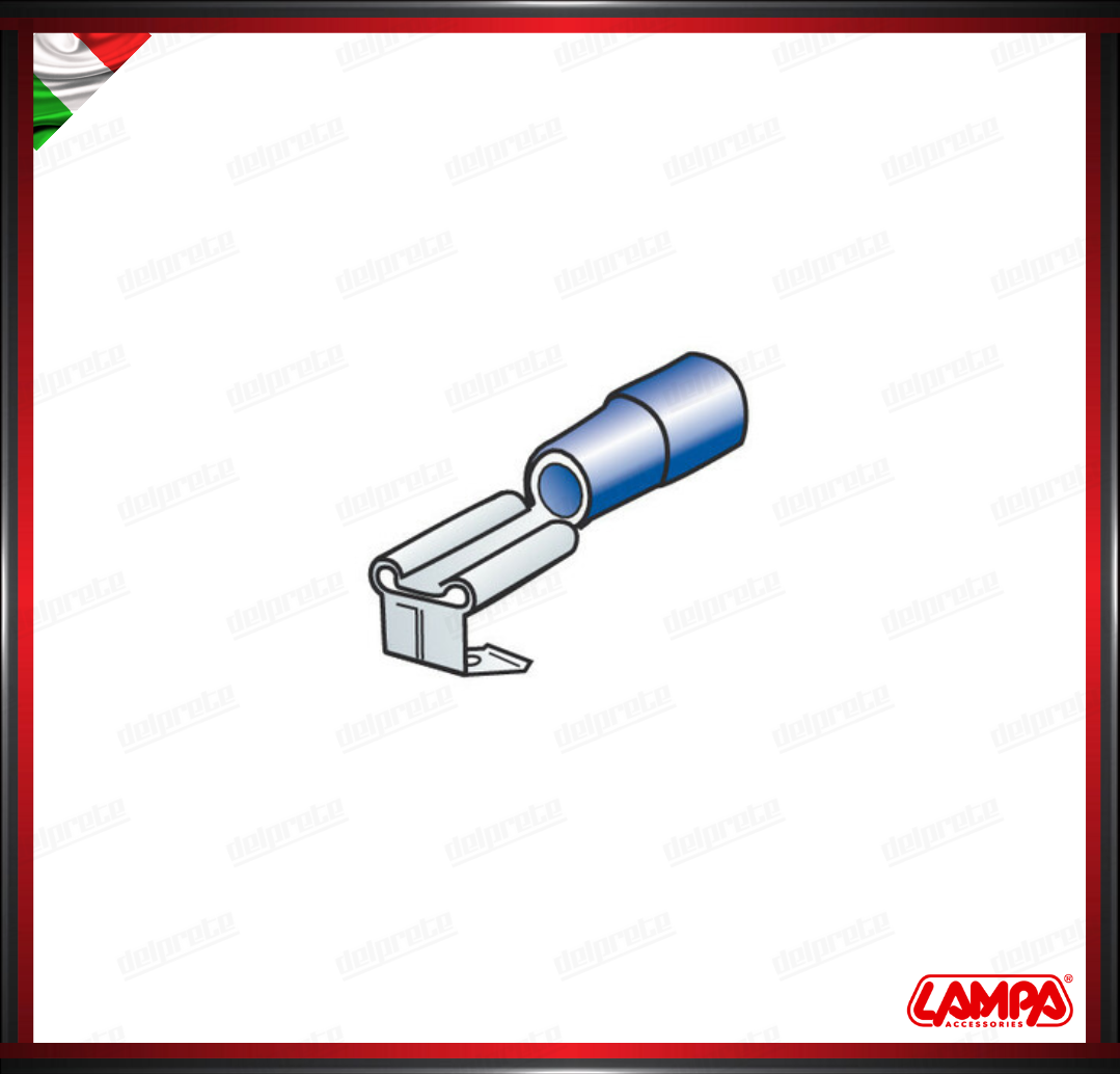 KIT 10 TERMINALI CAPICORDA FASTOM DOPPIO INNESTO MASCHIO + FEMMINA LAMPA - BLU