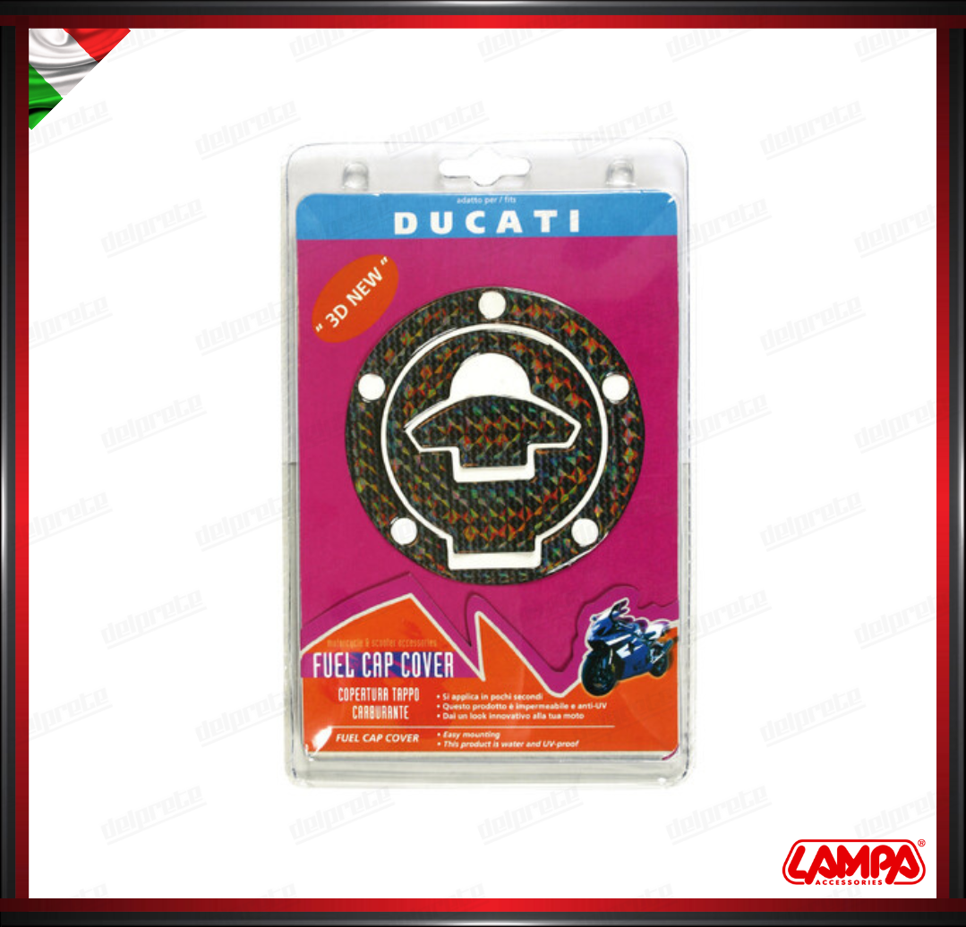 PRO TANK ADESIVO ( DUCATI 5 FORI ) COPERTURA TAPPO CARBURANTE BENZINA LAMPA