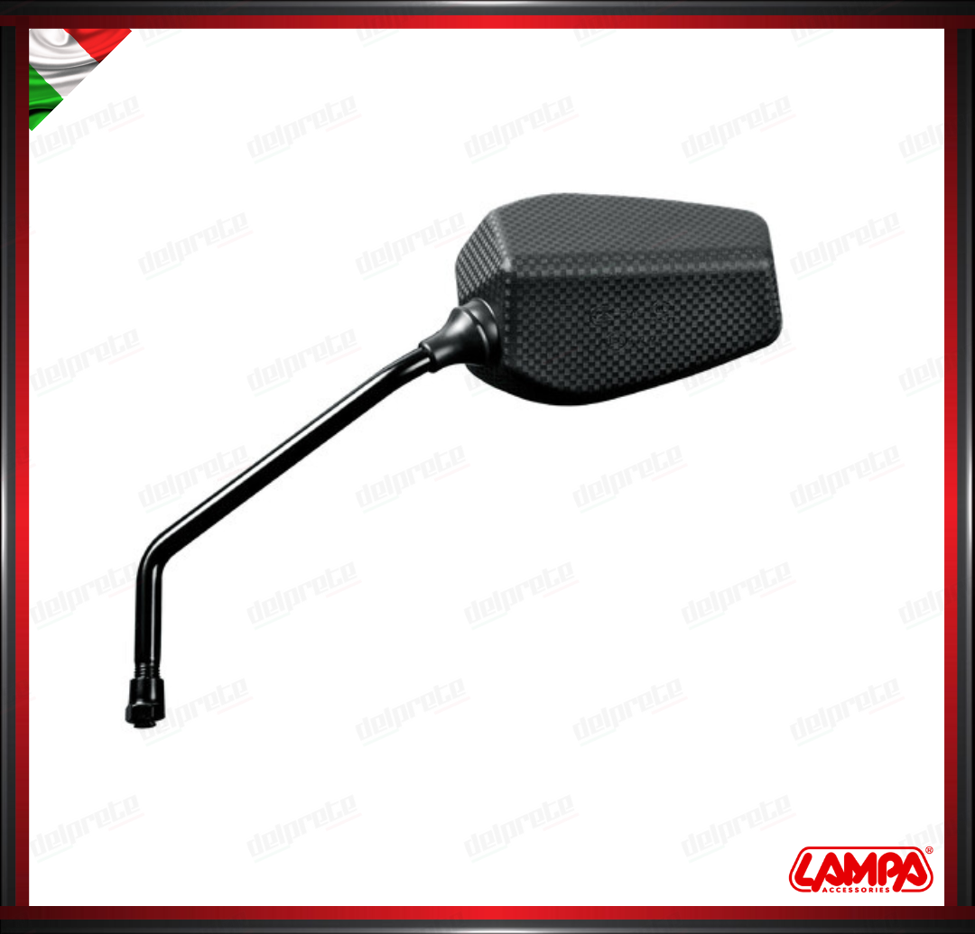 FENDER COPPIA SPECCHIETTI MOTO RETROVISORI UNIVERSALI M10 OMOLOGATI LAMPA EFFETTO CARBON LOOK