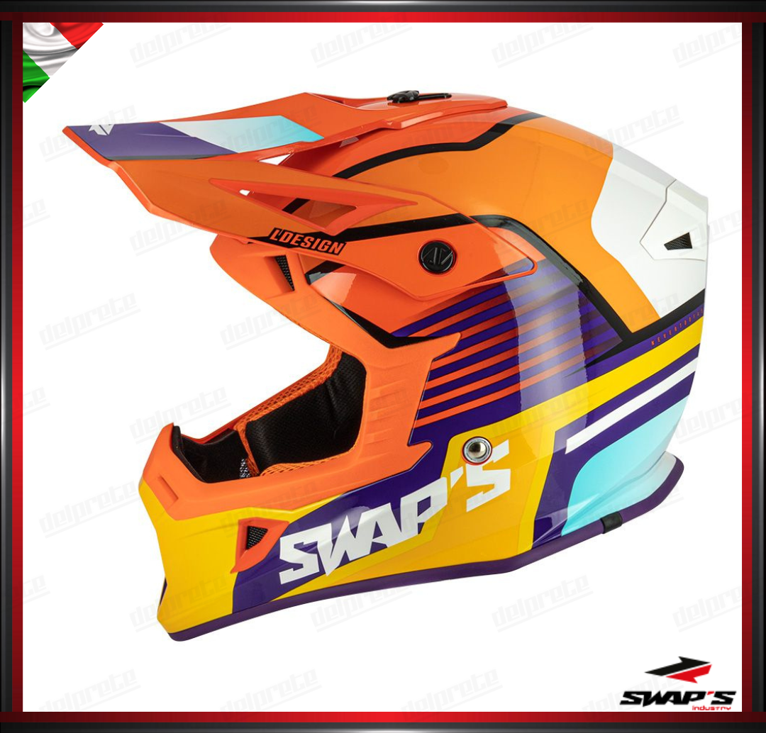 CASCO ENDURO CROSS - SWAPS S818 ARANCIONE ROSSO LUDICO