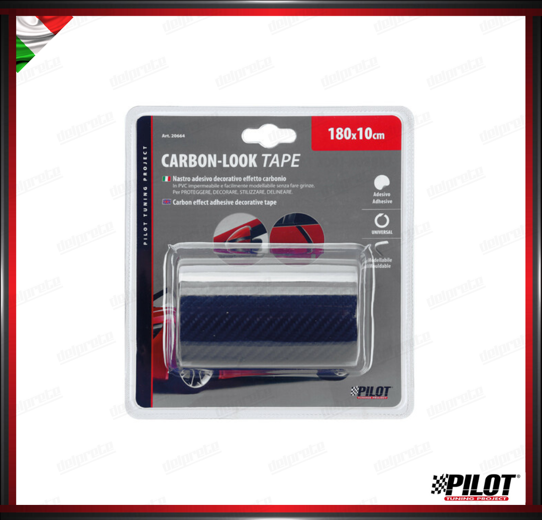 CARBON LOOK TAPE NASTRO ADESIVO EFFETTO CARBONIO DECORATIVO 180 X 10