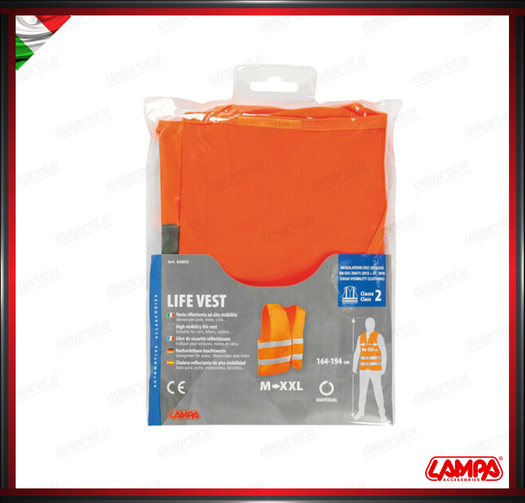 LIFE- VEST LAMPA GIACCA CATARINFRANGENTE PER EMERGENZA ARANCIO - OMOLOGATO TAGLIA UNICA