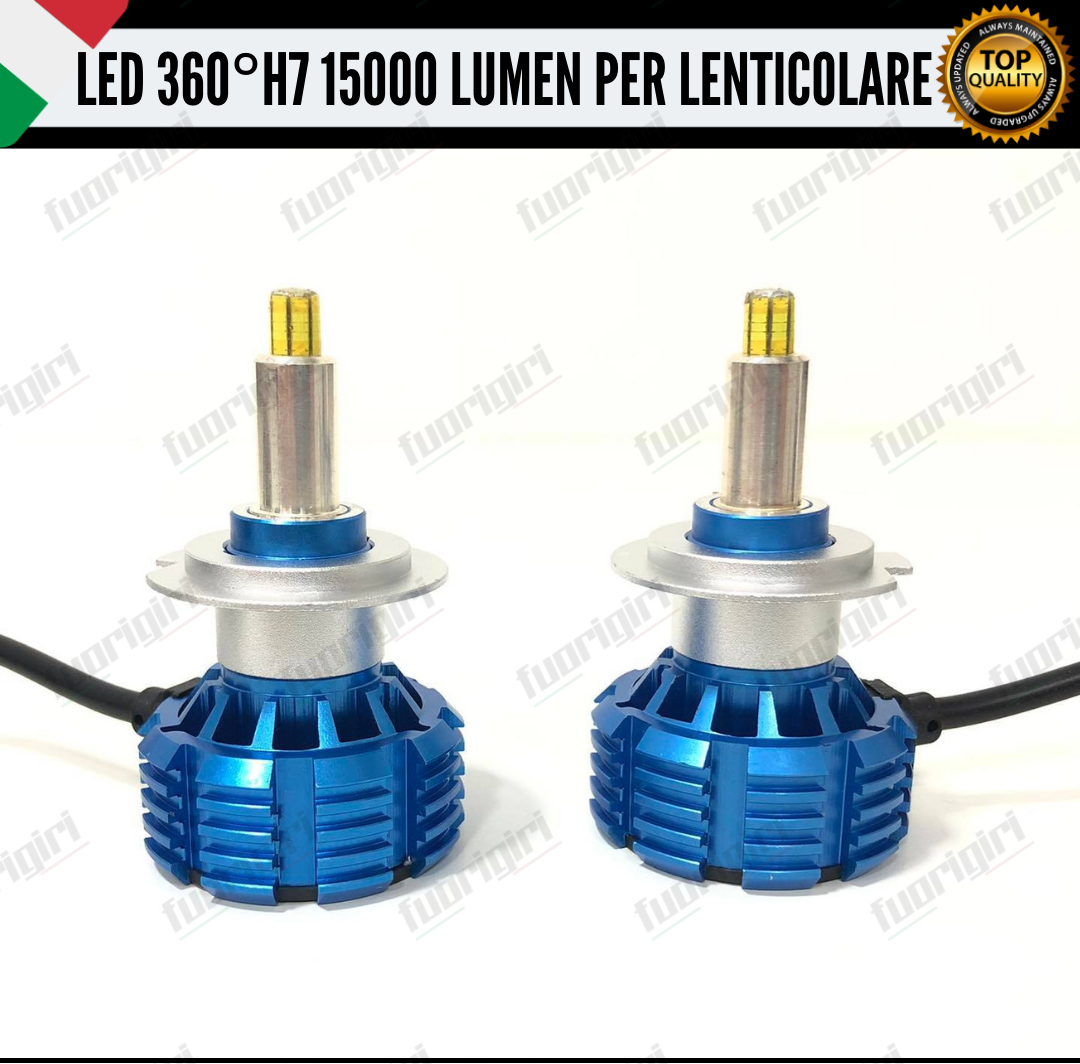 KIT FULL LED H7 360° GRADI PER LENTICOLARI SMART FORTWO 451 CANBUS 100% NO ERROR