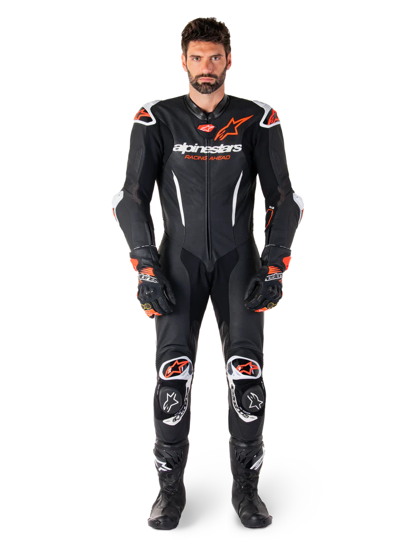 ALPINESTARS - TUTA IN PELLE GP-R7 - 1 PEZZO UOMO INTERA NERO BIANCO E ROSSO