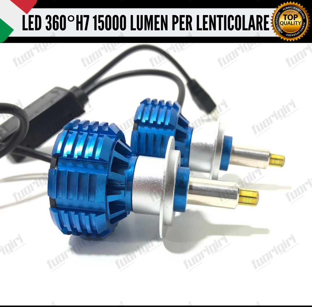 KIT FULL LED H7 360° GRADI PER LENTICOLARI SMART FORTWO 451 CANBUS 100% NO ERROR