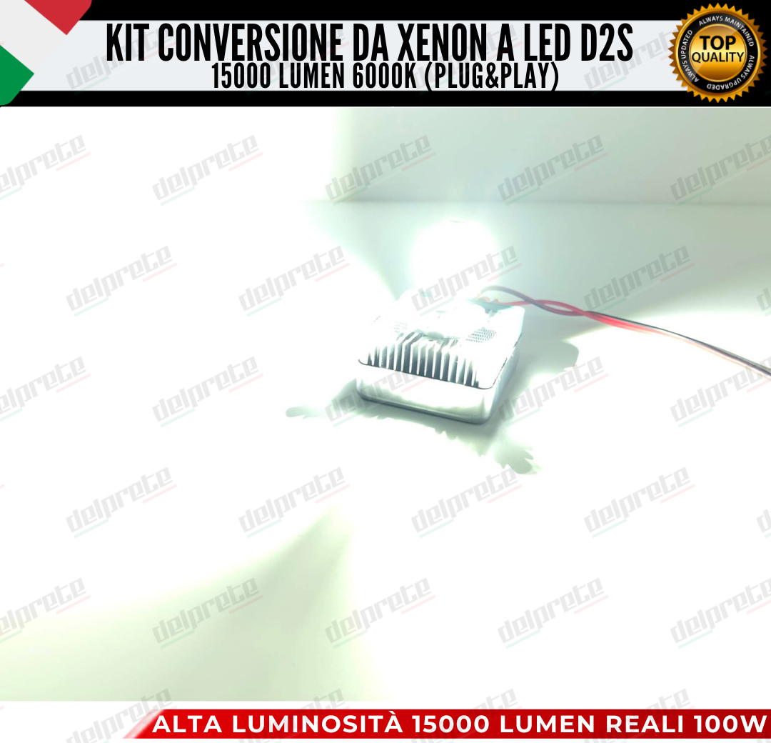 COPPIA LAMPADE D2S LED 15000 LUMEN DA XENON A LED LANCIA THESIS CANBUS 6000K