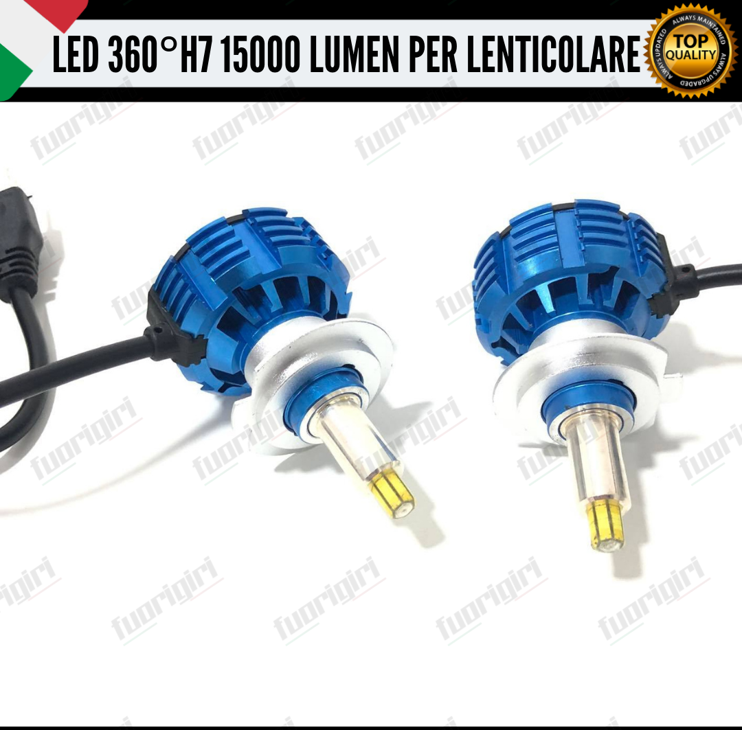 KIT FULL LED H7 360° GRADI PER LENTICOLARI SMART FORTWO 451 CANBUS 100% NO ERROR