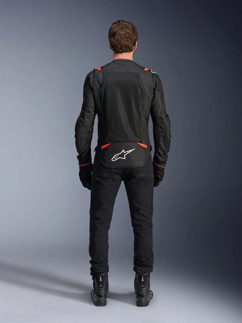 ALPINESTARS - GIACCA MOTO UOMO T-SPS AIR V2 NERO E ROSSO IN TESSUTO CON PROTEZIONI