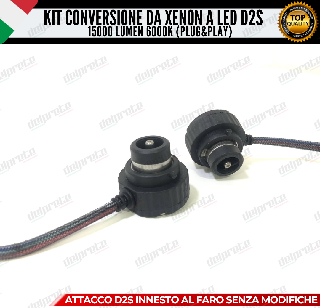 COPPIA LAMPADE D2S LED 15000 LUMEN DA XENON A LED LANCIA THESIS CANBUS 6000K