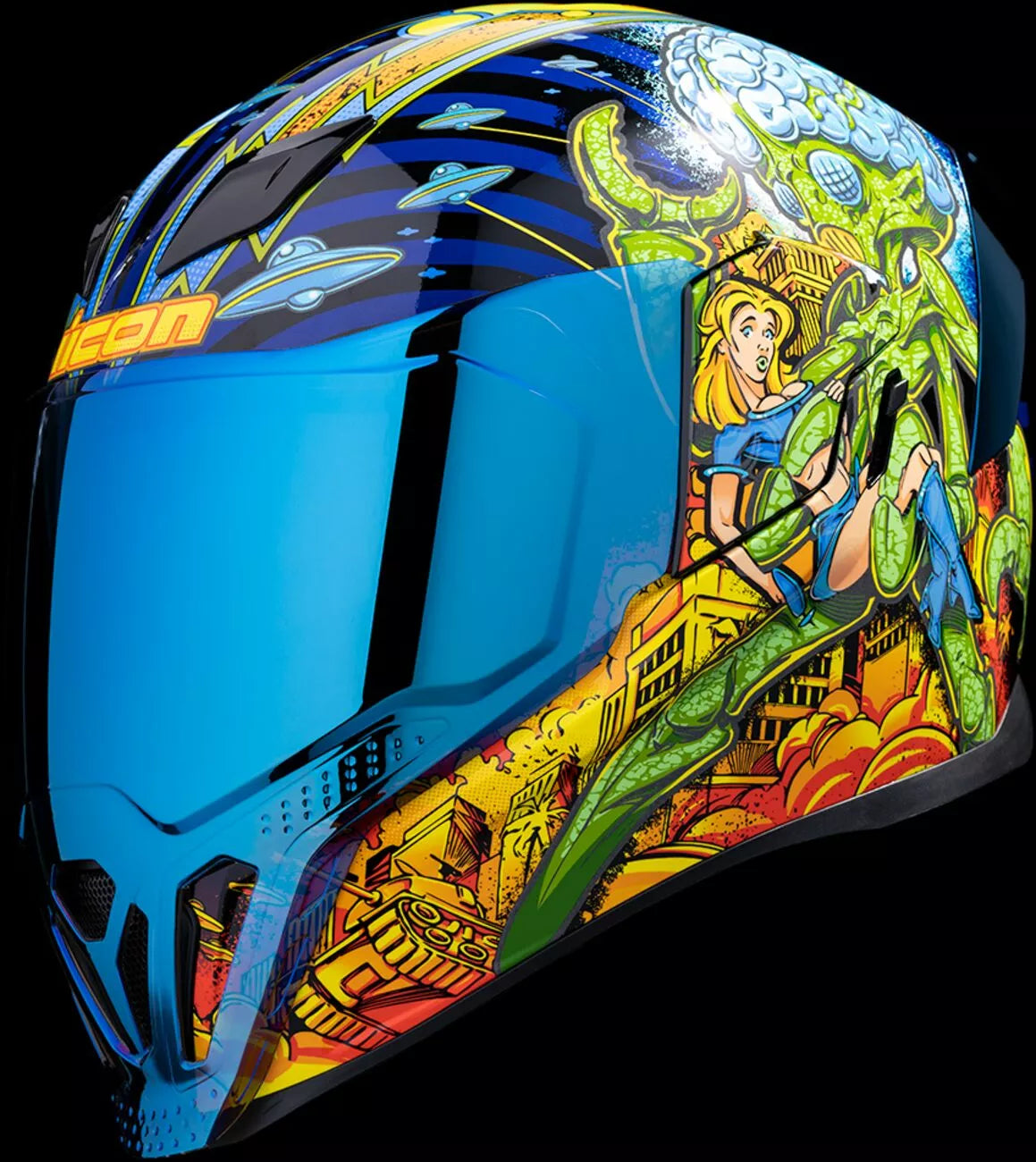 CASCO INTEGRALE - ICON AIRFLITE BUGOID BLITZ - OMOLOGATO ECE 2206