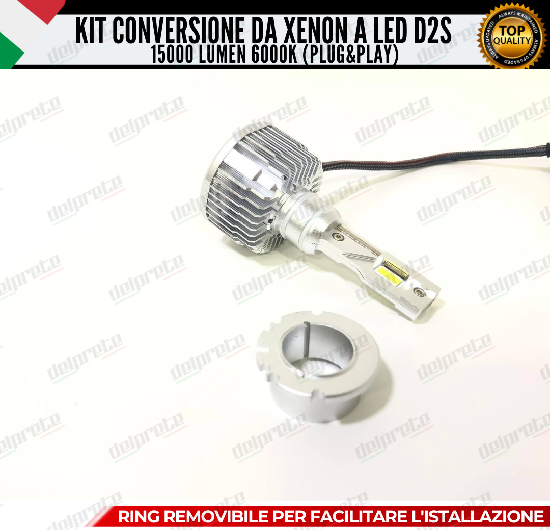 COPPIA LAMPADE D2S LED 15000 LUMEN DA XENON A LED LANCIA THESIS CANBUS 6000K