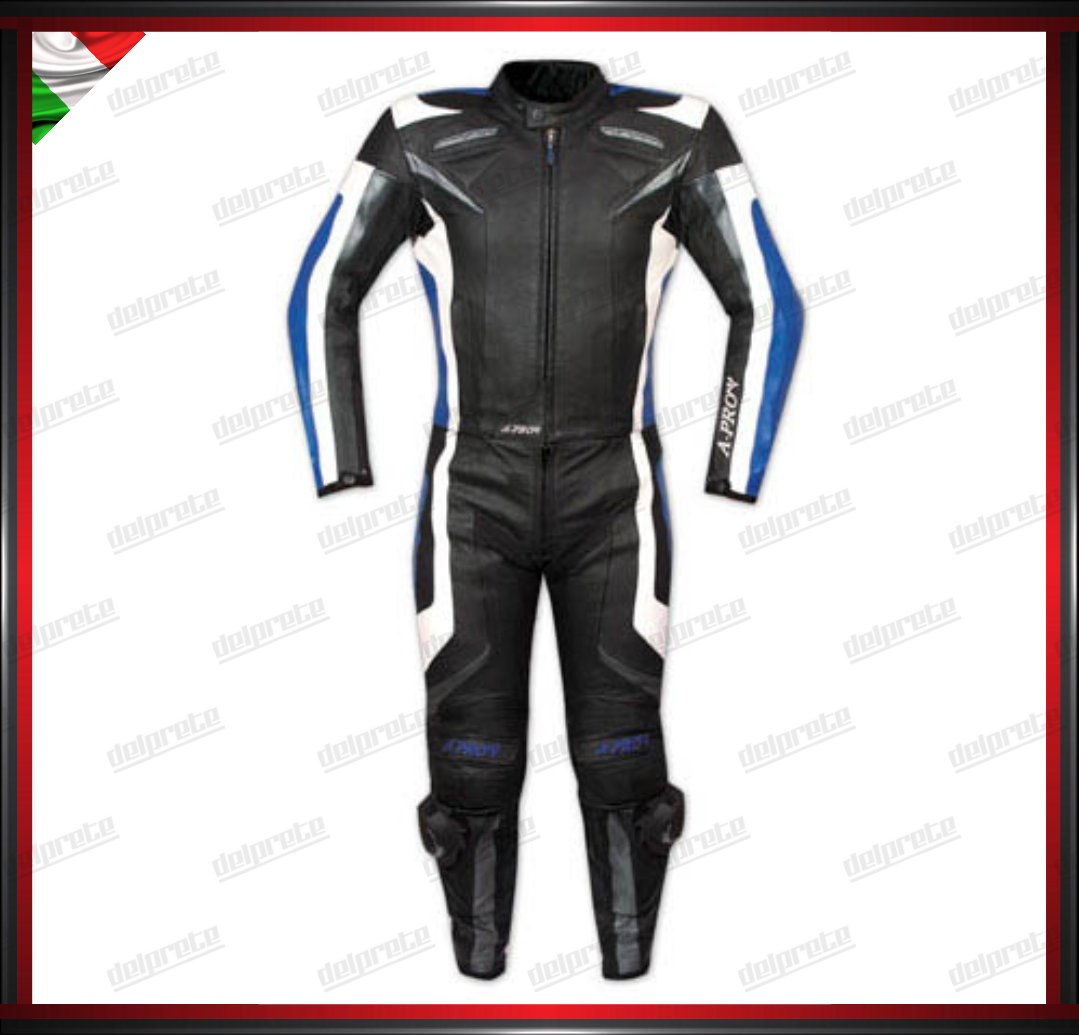 TUTA PILOTA PELLE MOTO RACING IN PELLE ESTIVA 2 PEZZI DIVISIBILE CON P –  FUORIGIRI DEL PRETE