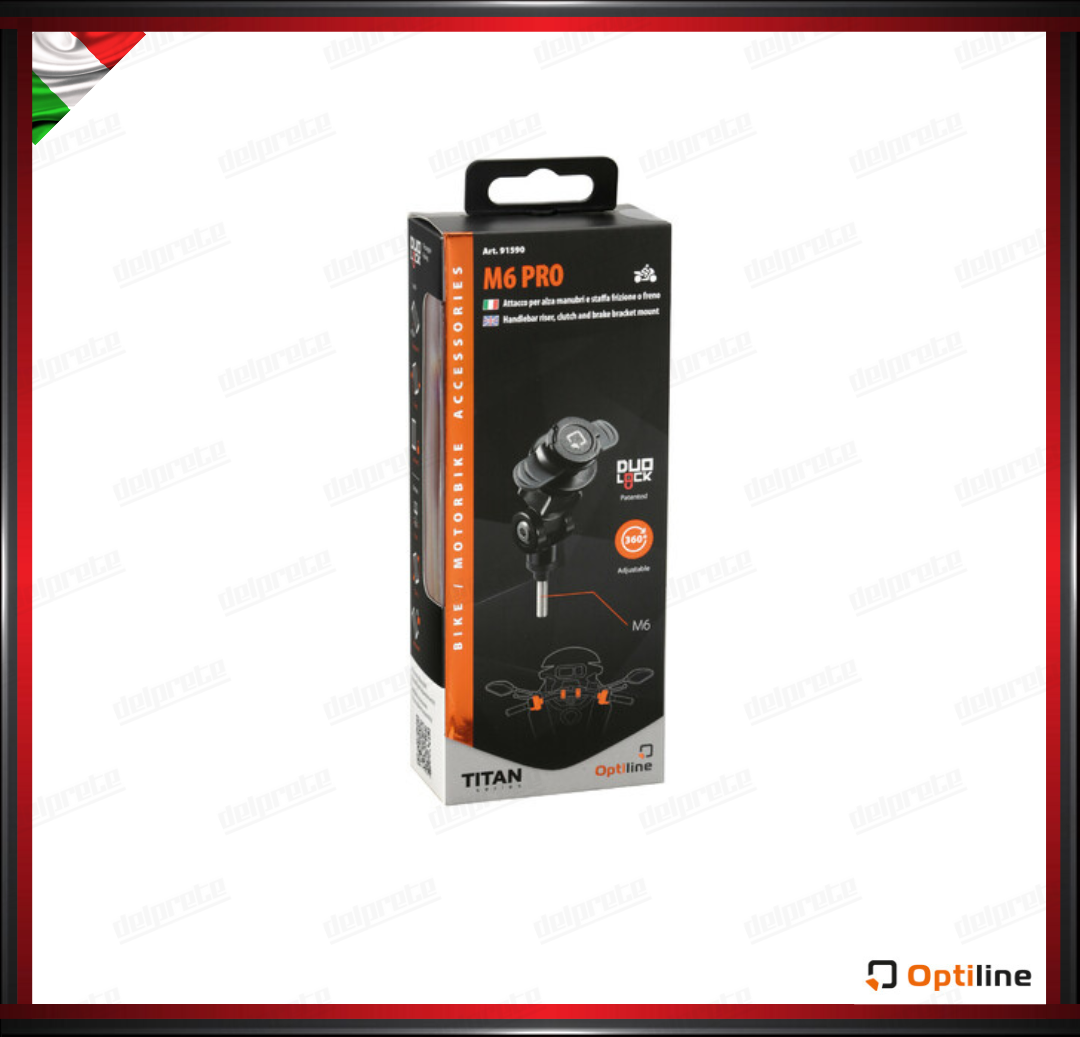 SUPPORTO PER ATTACCO PER VITI M6 MANUBRIO PORTA TELEFONO CELLULARE SMARTPHONE AGGANCIO DUOLOCK