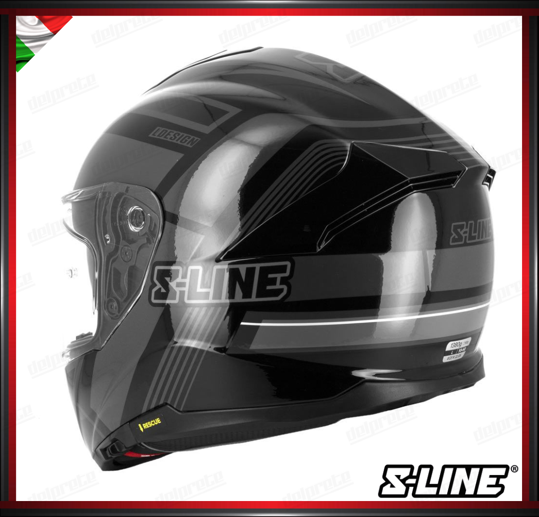 S-LINE - CASCO INTEGRALE S451 REVENGE FIBRA COMPOSITA - NERO LUCIDO
