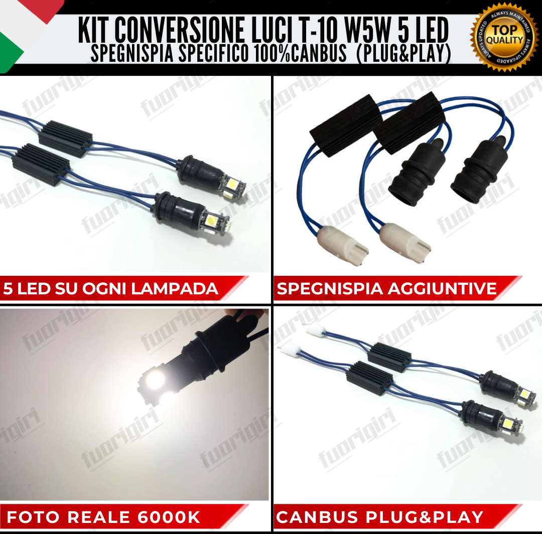 CONVERSIONE FARI FULL LED FIAT BRAVO MK2 15000 LUMEN 6000K BIANCO CANBUS NOERROR