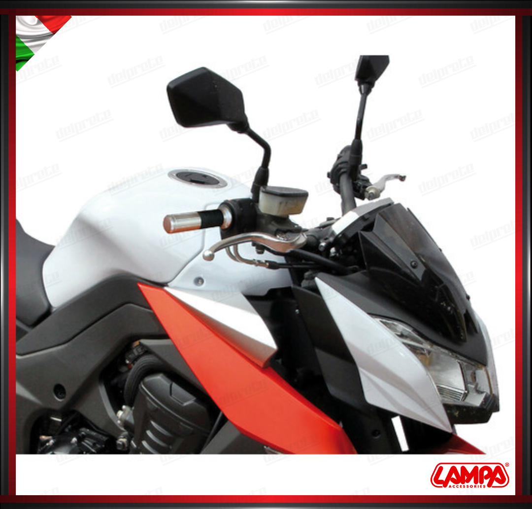 TATOO COPPIA MANOPOLE MOTO SCOOTER FINITURE IN ALLUMINIO SILVER ANODIZZATO LAMPA UNVERSALI