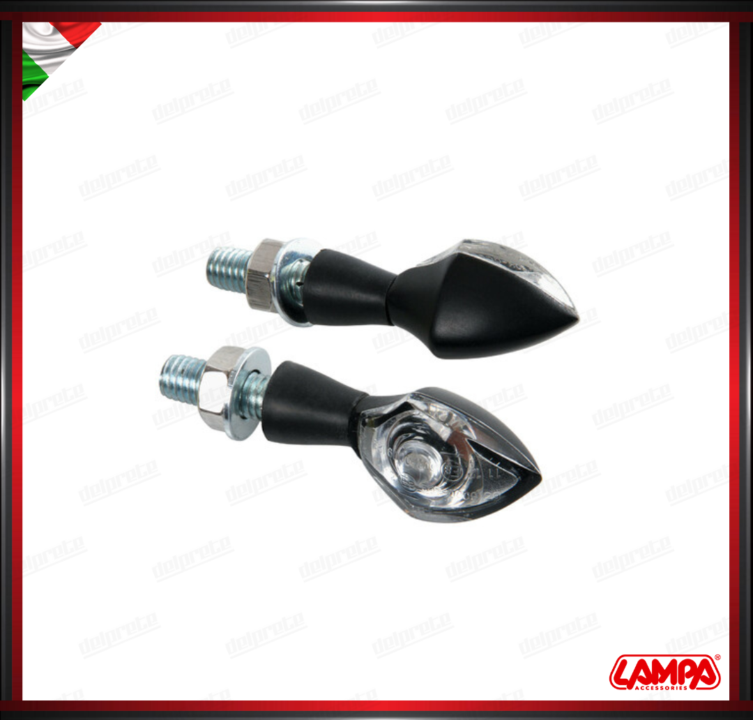 PIXIA LAMPA COPPIA INDICATORI DI DIREZIONE NERO FRECCE A LED OMOLOGATE - 12V UNIVERSALI