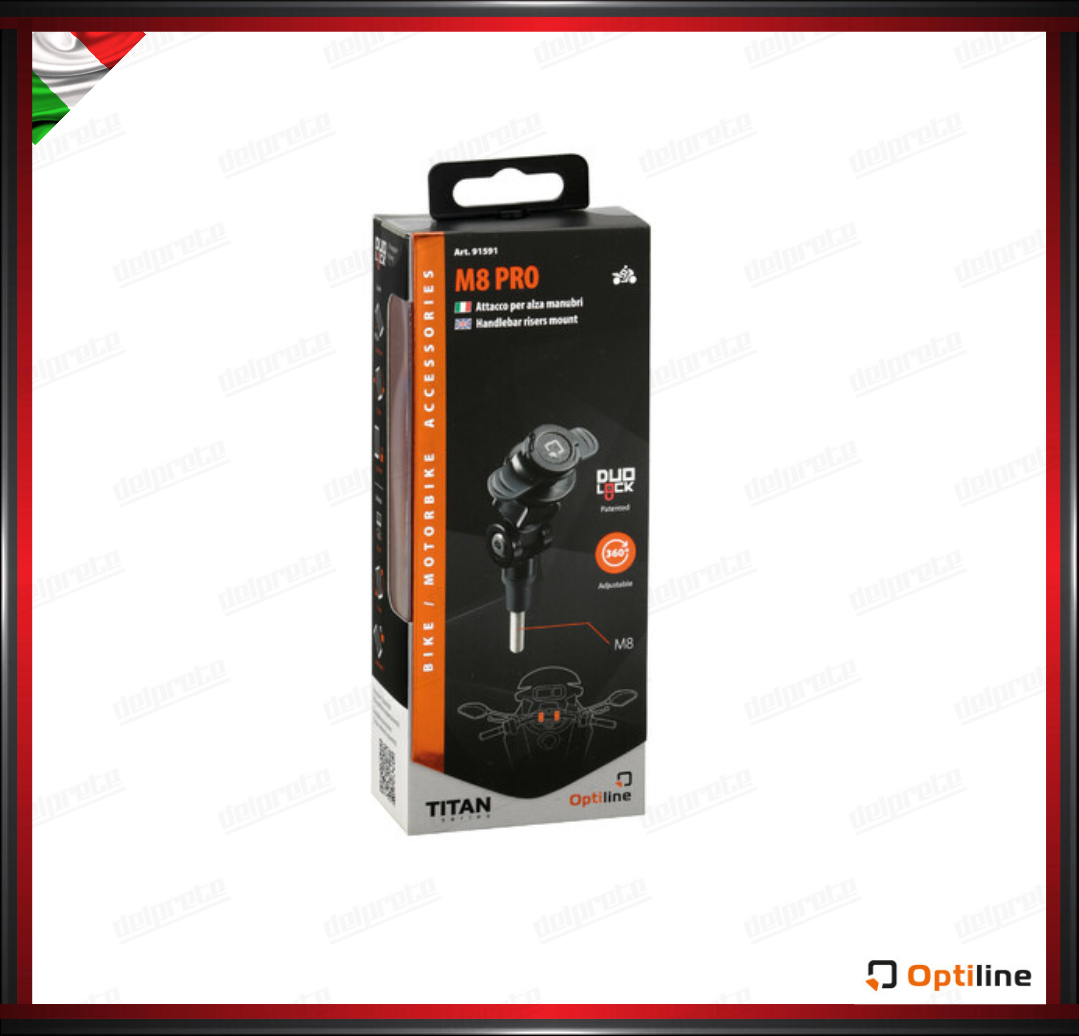 SUPPORTO PER ATTACCO PER VITI M8 SU RISER MANUBRIO PORTA TELEFONO CELLULARE SMARTPHONE AGGANCIO DUOLOCK