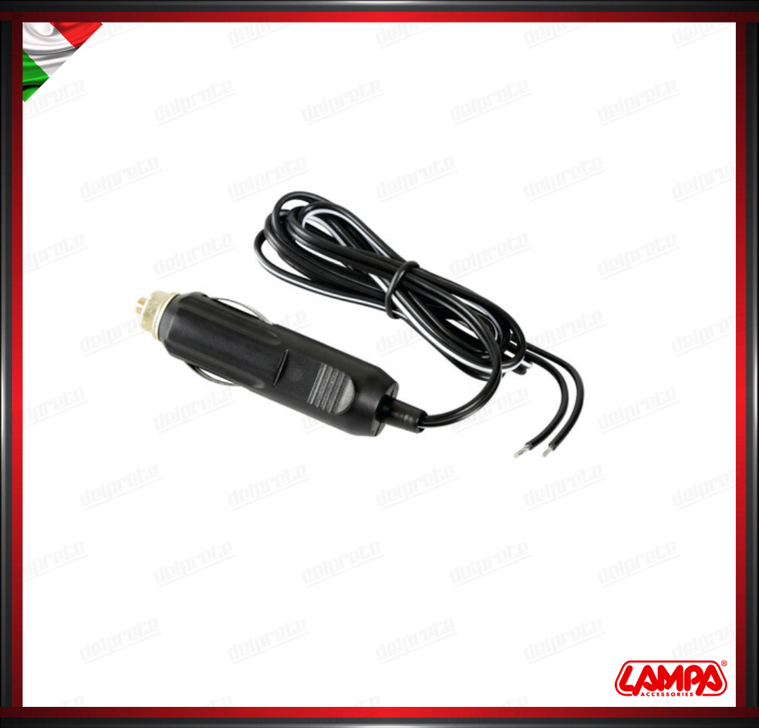 SPINOTTO UNIVERSALE PER PRESA ACCENDISIGARI STANDARD CON CAVO - 12/24V LAMPA
