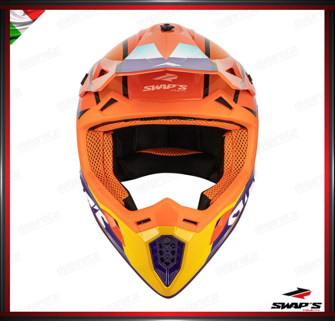 CASCO ENDURO CROSS - SWAPS S818 ARANCIONE ROSSO LUDICO
