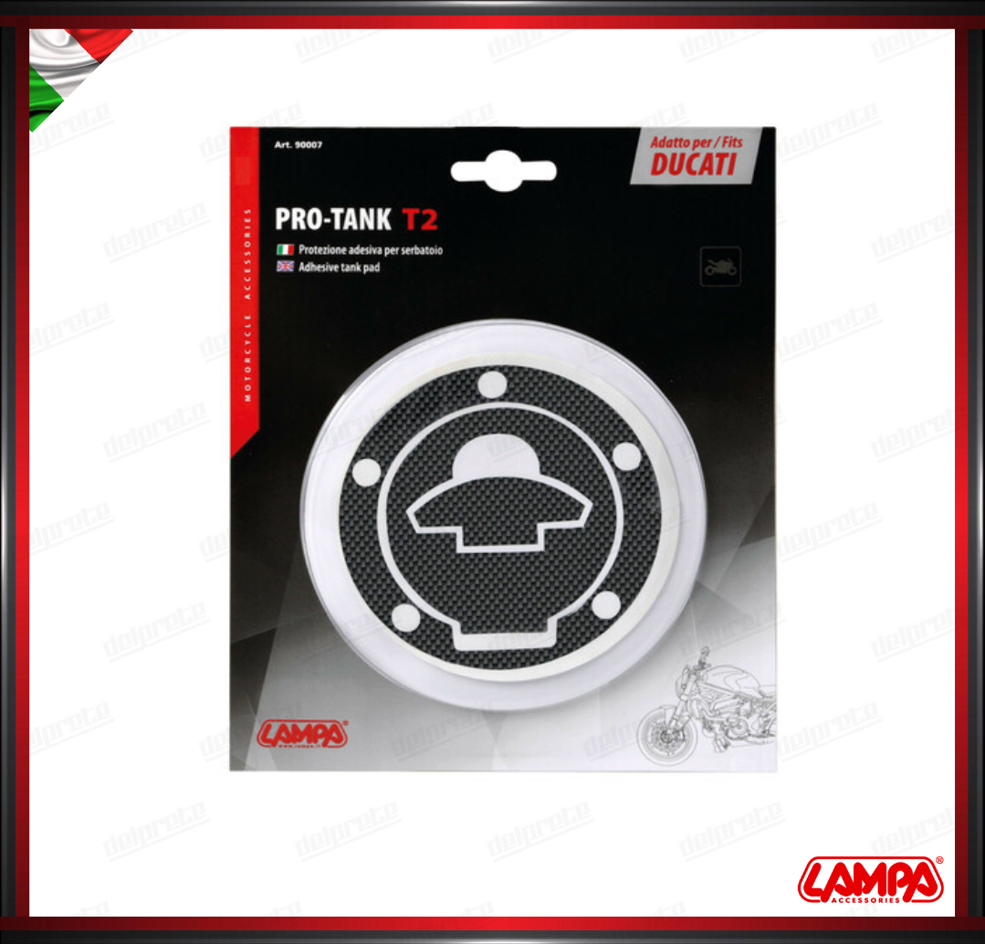 PRO TANK ADESIVO ( DUCATI 5 FORI ) CARBON LOOK COPERTURA TAPPO CARBURANTE BENZINA LAMPA