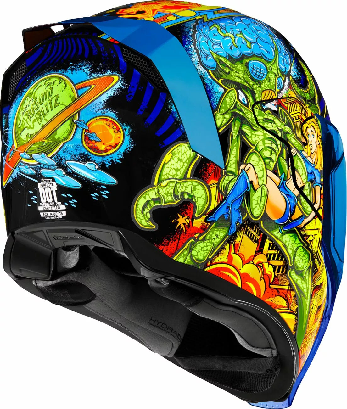 CASCO INTEGRALE - ICON AIRFLITE BUGOID BLITZ - OMOLOGATO ECE 2206