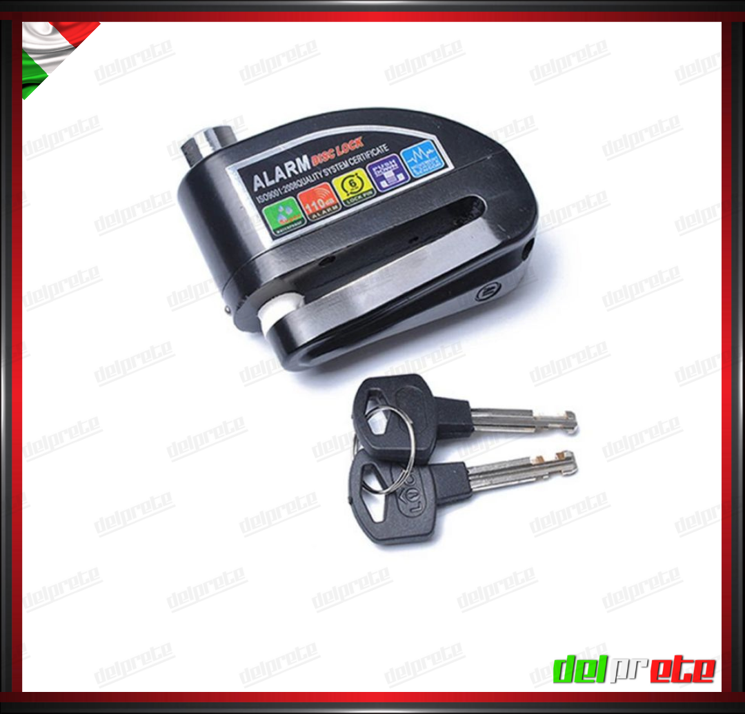 BLOCCADISCO CON ALLARME MOTO SCOOTER 110 DECIBEL ANTI SOLLEVAMENTO