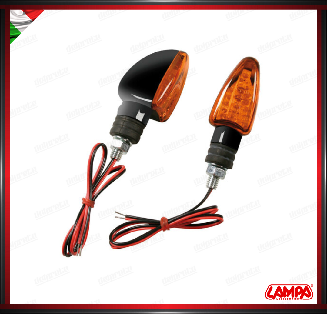 ARROW LAMPA COPPIA INDICATORI DI DIREZIONE NERO FRECCE A LED OMOLOGATE - 12V UNIVERSALI