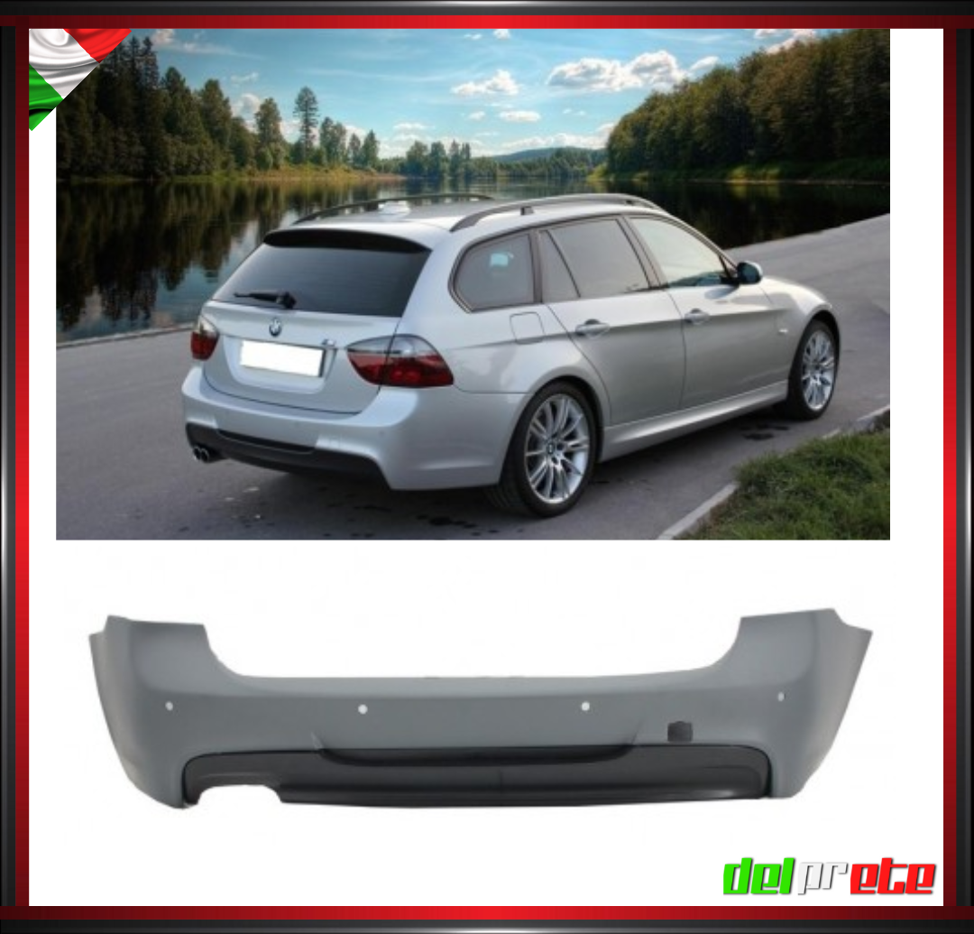 PARAURTI POSTERIORE SPORTIVO TUNING BMW SERIE 3 E90 E91 (04-11) M-SPORT TECHNIK PREDISPOSTO SENSORI