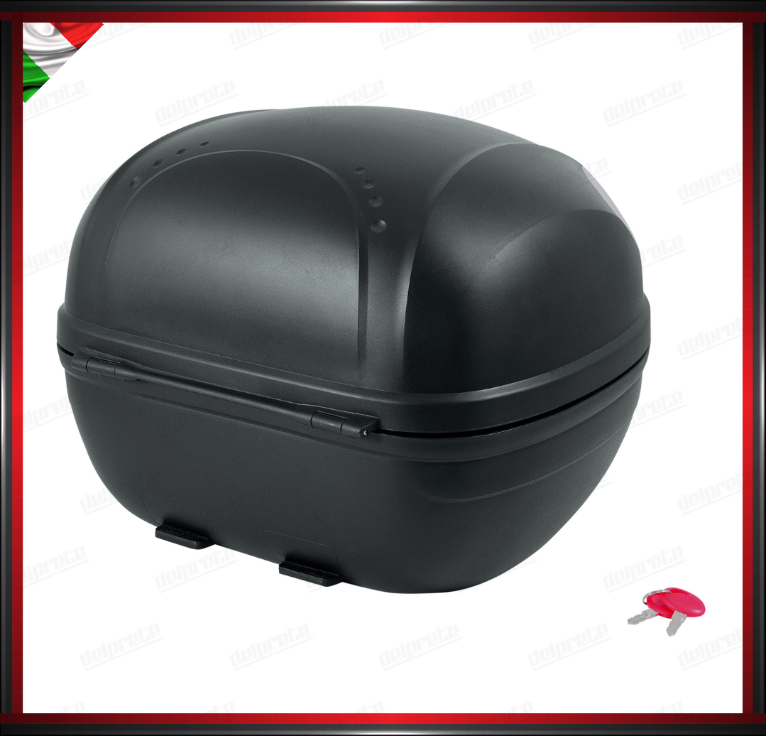BAULETTO RIGIRO 30 LITRI NERO SCOOTER MOTO TOP CASE UNIVERSALE BAULE CON PIASTRA