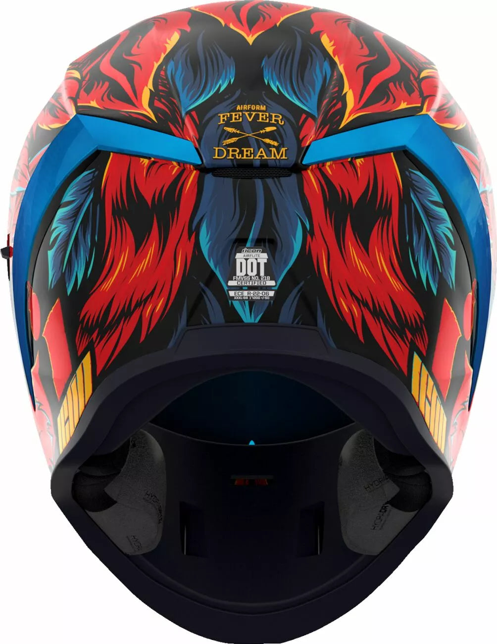 CASCO INTEGRALE - ICON AIRFORM FEVER DREAM - OMOLOGATO ECE 2206 ROSSO E BLU