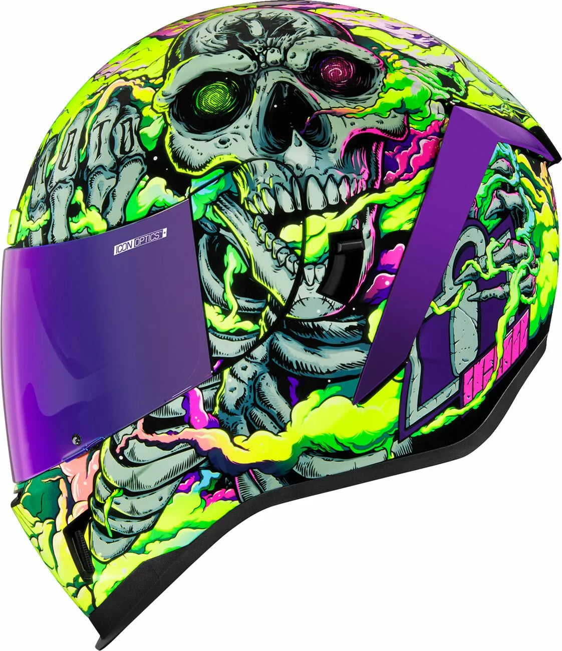 CASCO INTEGRALE - ICON AIRFORM HIPPY DIPPY - OMOLOGATO ECE 2206 VERDE TESCHIO