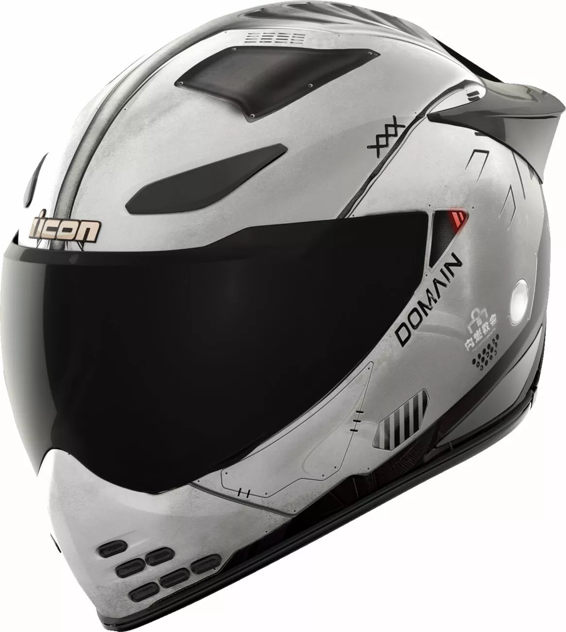 CASCO INTEGRALE - ICON DOMAIN FUTURE PROOF - OMOLOGATO ECE 2206 GRIGIO MET