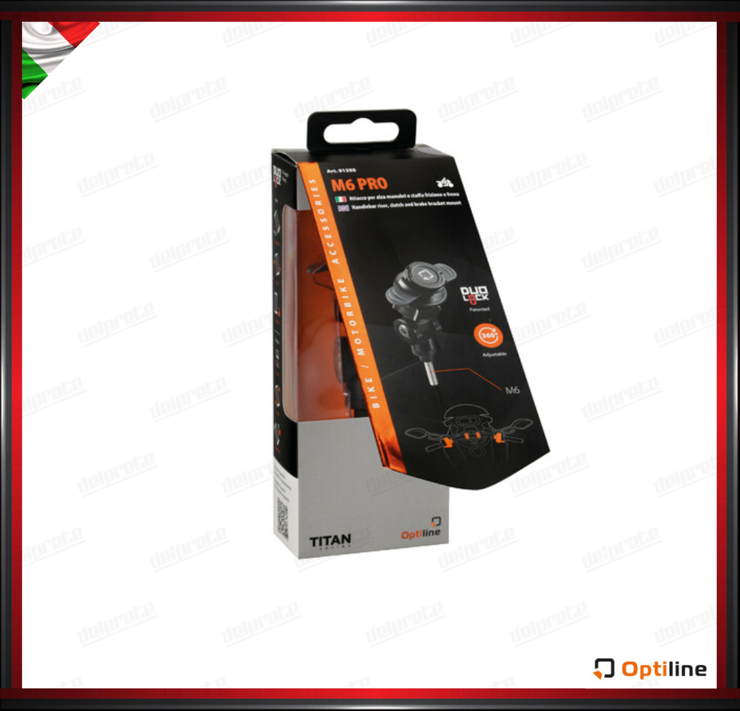 SUPPORTO PER ATTACCO PER VITI M6 MANUBRIO PORTA TELEFONO CELLULARE SMARTPHONE AGGANCIO DUOLOCK