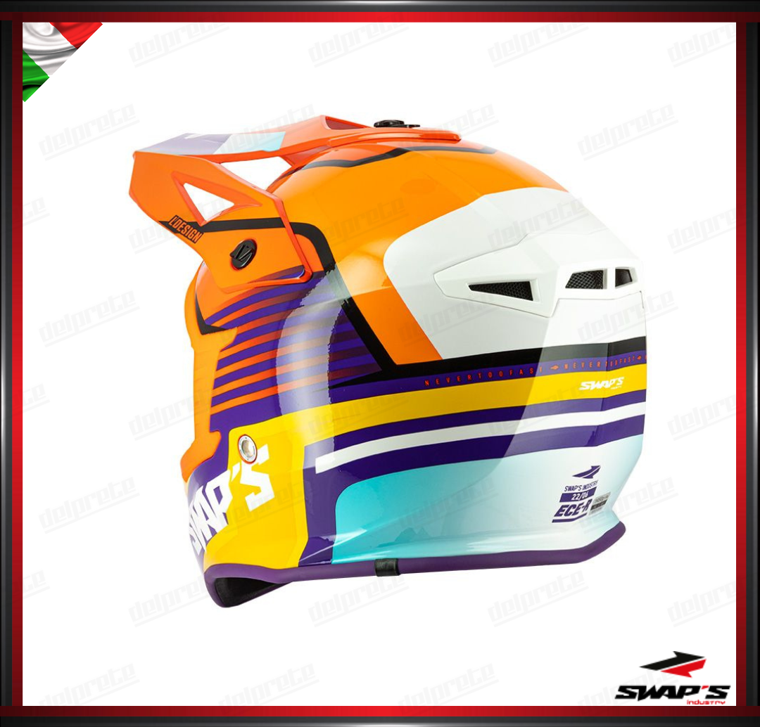 CASCO ENDURO CROSS - SWAPS S818 ARANCIONE ROSSO LUDICO