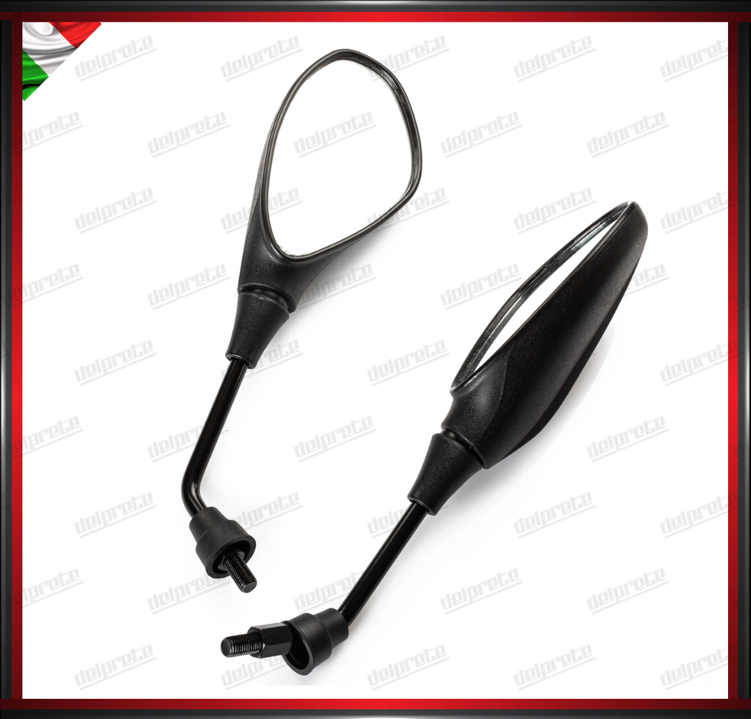 SPECCHIETTI MOTO SCOOTER NAKED CUSTOM UNIVERSALE NERO M 10 REGOLABILI DX + SX