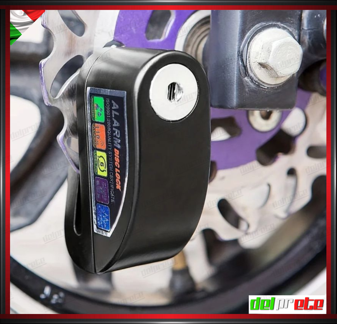 BLOCCADISCO CON ALLARME MOTO SCOOTER 110 DECIBEL ANTI SOLLEVAMENTO