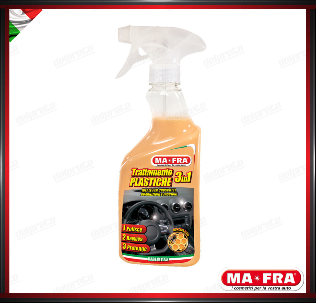 MAFRA - TRATTAMENTO PLASTICHE 3 IN 1 PULITORE RIAVVIVA PULISCE PROTEGGE 500ML