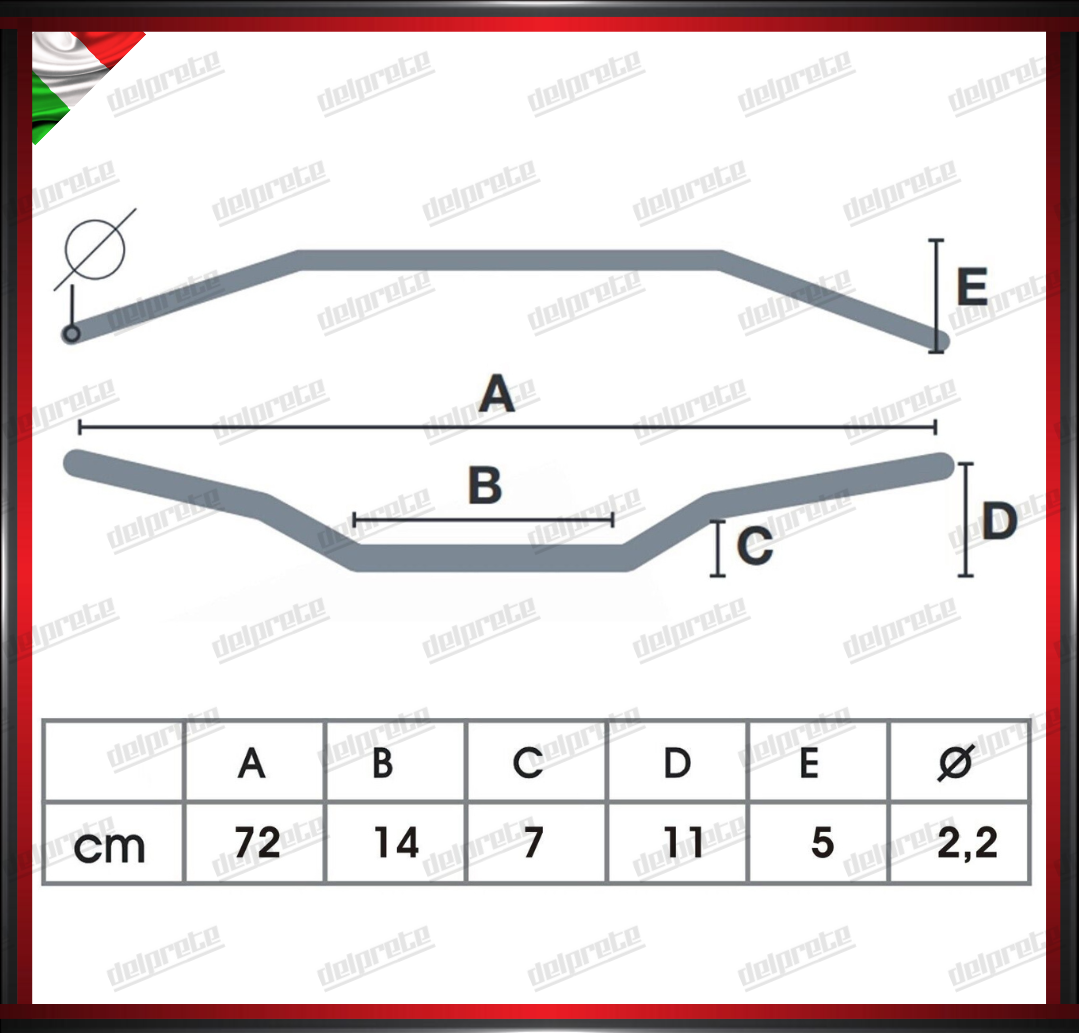 MANUBRIO ANODIZZATO ARGENTO MOTO ATV SCOOTER PIEGA MEDIA 22 MM UNIVERSALE ALLUMINIO