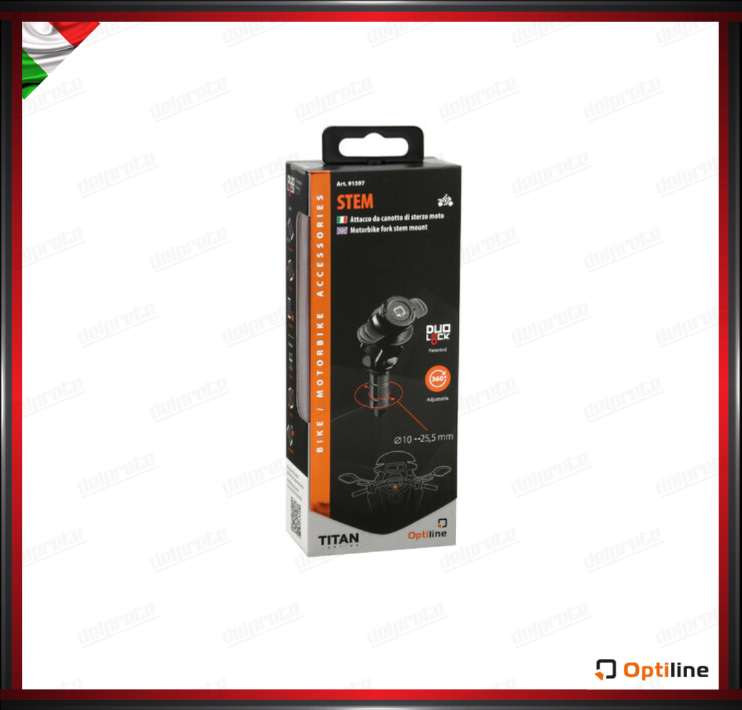 SUPPORTO CELLULARE PORTA SMARTPHONE MOTO CON ATTACCO PER CANOTTO DI STERZO 10 A 25 MM SGANCIO RAPIDO DUOLOCK