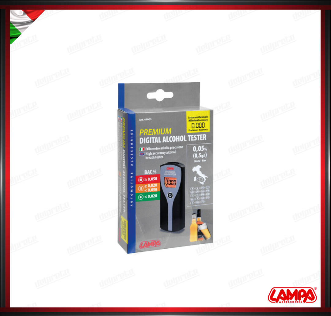 ETILOMETRO MISURATORE ALCOL CON DISPLAY DIGITALE CONFORME EUROPA - LAMPA