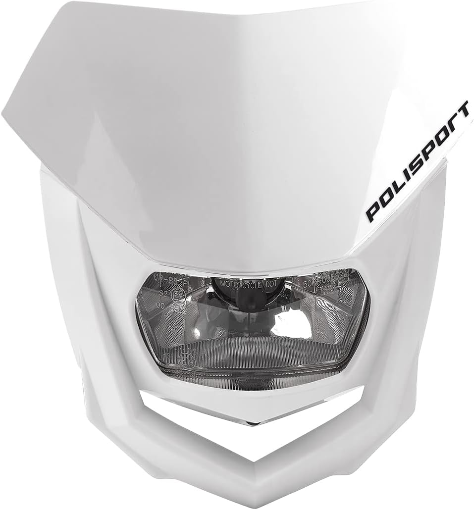 POLISPORT - FARO E MASCHERINA COMPLETO ALOGENA HALO ECE CROSS ENDURO BIANCO