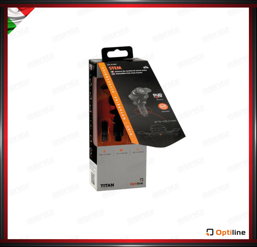 SUPPORTO CELLULARE PORTA SMARTPHONE MOTO CON ATTACCO PER CANOTTO DI STERZO 10 A 25 MM SGANCIO RAPIDO DUOLOCK