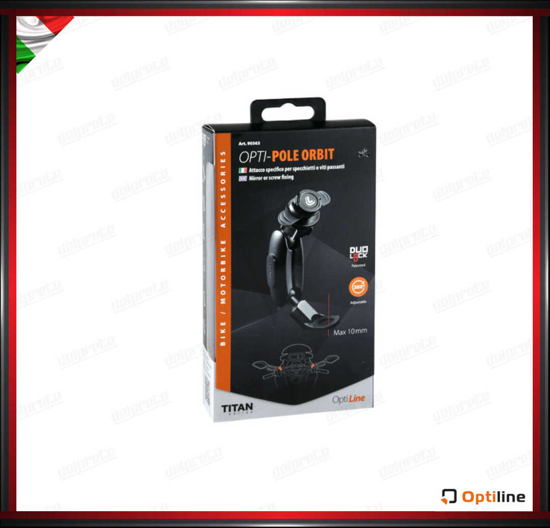 TITAN POLE ORBIT PORTA TELEFONO SUPPORTO A BRACCIO SNODATO CON ATTACCO SPECCHIETTI O VITI PASSANTI DUOLOCK