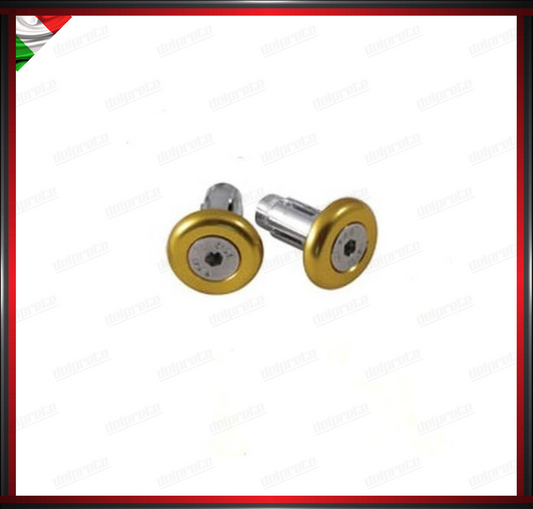 COPPIA CONTRAPPESI MANUBRIO ORO MOTO SCOOTER STABILIZZATORI BILANCIERI UNIVERSALI ALLUMINIO