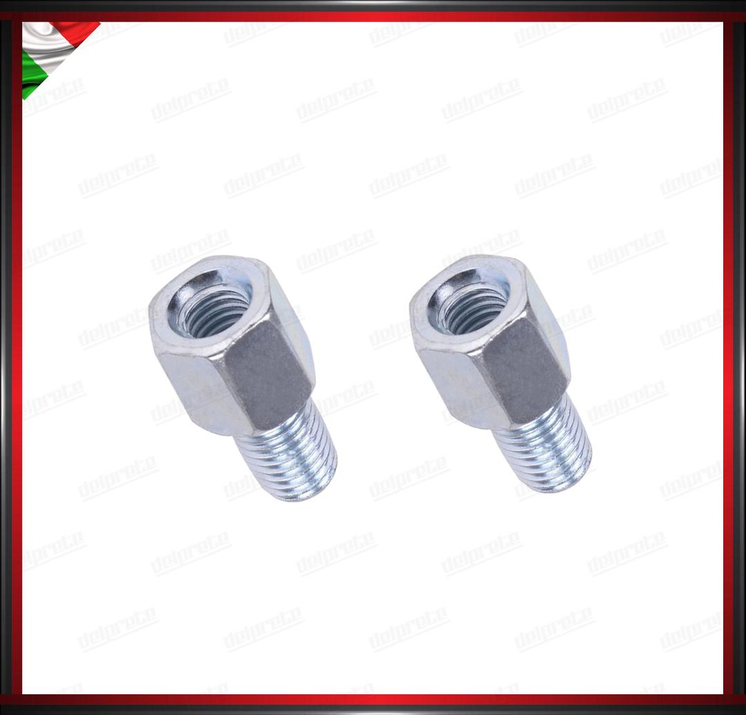 ADATTATORE PER SPECCHIETTO ARGENTO RETROVISORE FILETTO 10 MM 10 MM ESTENSIONE