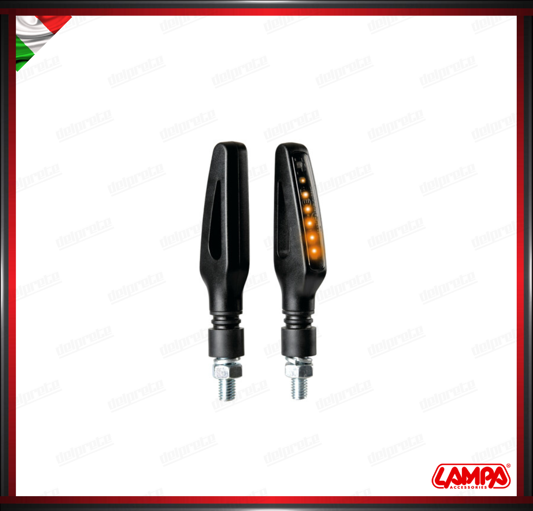 GLORY SQ LAMPA COPPIA INDICATORI DI DIREZIONE SEQUENZIALI A LED FRECCE OMOLOGATE - 12V UNIVERSALI