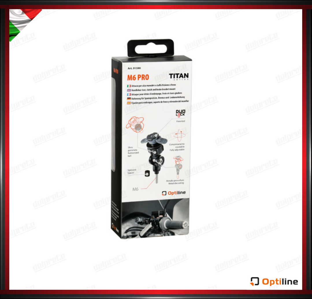 SUPPORTO PER ATTACCO PER VITI M6 MANUBRIO PORTA TELEFONO CELLULARE SMARTPHONE AGGANCIO DUOLOCK