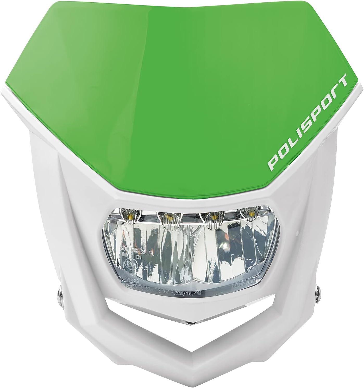 POLISPORT - FARO E MASCHERINA COMPLETO HEADLIGHT HALO LED ECE CROSS ENDURO VERDE